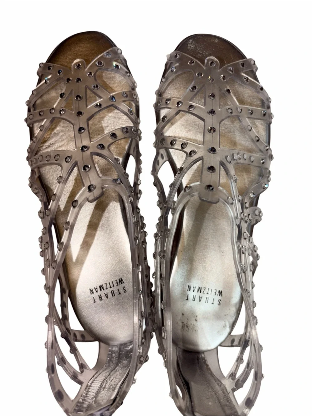 New Jelly Clear gladiator Sandals Stuart Weitzman Crystals Cinderella Bride 9